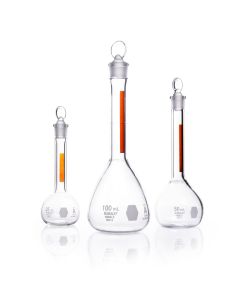 DWK KIMBLE® KIMAX® Volumetric Flask, Class A, with Red Stripe and Pennyhead Glass, 25 mL