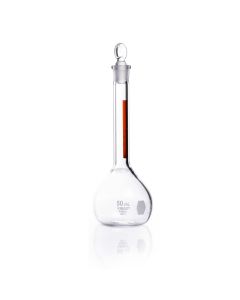 DWK KIMBLE® KIMAX® Volumetric Flask, Class A, with Red Stripe and Pennyhead Glass, 50 mL