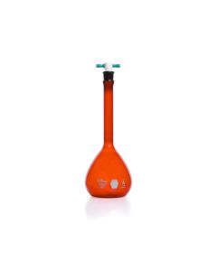 DWK KIMBLE® RAY-SORB® Volumetric Flask, Class A, with Color-Coded PTFE Stopper, 500 mL