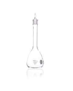 DWK KIMBLE® KIMAX® Serialized and Certified Volumetric Flask, Class A, with Pennyhead Glass Pennyhead, 100 mL