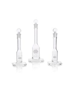 DWK KIMBLE® KIMAX® Serialized and Certified Volumetric Flask, Class A, with Pennyhead Glass Stopper and Wide Base, 10 mL