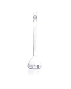 DWK KIMBLE® KIMAX® Cassia Volumetric Flask, Class A, TC, with Pennyhead Glass Stopper, 110mL