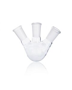 DWK KIMBLE® KONTES® Angled Three Neck Round Bottom Flask, 19/22, 14/20, 100 mL