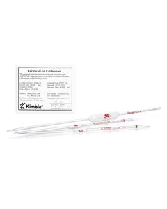 DWK Kimble Chase Pipet, Volume, Red(2), Cl A, Cal Cert, 4ml K