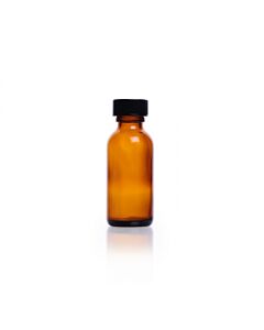 DWK KIMBLE® Amber Glass Boston Round Bottles, Shrink Modules With Caps in Bags, Rubber, 125 mL