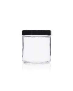 DWK KIMBLE® Clear Straight-Sided Jars, 500 mL, Case of 12, Pulp / Vinyl Liner