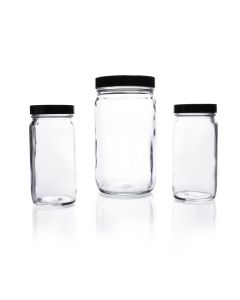 DWK KIMBLE® Clear Glass Straight-Sided Jars, tall form, Bulk Packs - Shrink Modules With Caps in Bags, 125 mL, Pulp / Vinyl
