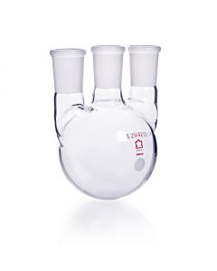 DWK KIMBLE® KONTES® Three Vertical Neck Round Bottom Flask, 500 mL, 24/40 mm Center, 24/40 mm