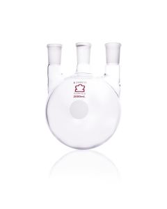 DWK KIMBLE® KONTES® Three Vertical Neck Round Bottom Flask, 2000 mL, 29/42 mm Center, 29/42 mm