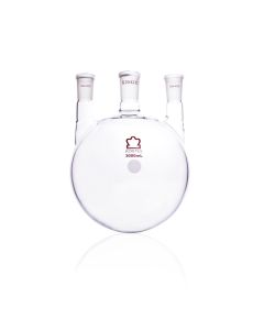 DWK KIMBLE® KONTES® Three Vertical Neck Round Bottom Flask, 3000 mL, 29/42 mm Center, 24/40 mm