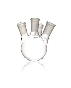 DWK KIMBLE® KONTES® Angled Four Side Neck Round Bottom Flask, 24/40, 24/40, 500 mL