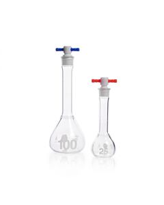 DWK KIMBLE® KIMAX® Volumetric Flask, Class A, Heavy Duty, Wide-Mouth, Color Coded PTFE Stopper, 10 mL