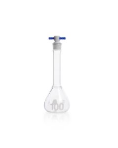 DWK KIMBLE® KIMAX® Volumetric Flask, Class A, Heavy Duty, Wide-Mouth, Color Coded PTFE Stopper, 100 mL
