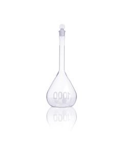 DWK KIMBLE® KIMAX® Volumetric Flask, Class A, Heavy Duty, Wide-Mouth, Glass Stopper, 1000 mL