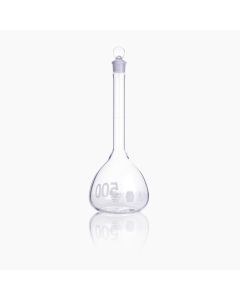 DWK KIMBLE® KIMAX® Volumetric Flask, Class A, Heavy Duty, Wide-Mouth, Glass Stopper, 500 mL