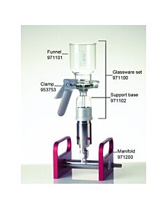 DWK KIMBLE® Solid Phase Extraction Glassware and Manifold, Three 47 mm Sets of Glassware and One 3-Place Manifold