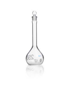 DWK KIMBLE® KimCote® Volumetric Flask, Class A, with Pennyhead Glass Stopper, Heavy Duty Wide Mouth, 250 mL