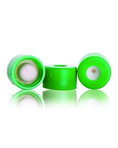 DWK WHEATON® µL MicroLiter® µL plate® Component Kits, Inserts & Snap Caps Only, PTFE / Silicone Stopper, Green Cap, Round, Clear, 1.2mL Insert