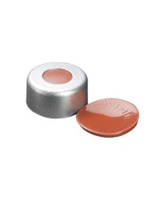DWK WHEATON® µL MicroLiter® 11 mm Crimp Seals With Septa, PTFE/Red Rubber, Aluminum