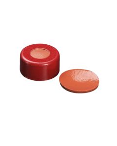 DWK WHEATON® µL MicroLiter® 11 mm Crimp Seals With Septa, PTFE/Red Rubber, Red