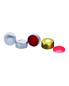 DWK WHEATON® µL MicroLiter® 11 mm Crimp Seals With Septa, PTFE/Silicone, Aluminum, Bulk Quantity: 2000