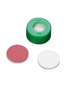 DWK WHEATON® µL MicroLiter® 11 mm Snap Cap With Septa, PTFE/Silicone, Green, Case of 2000