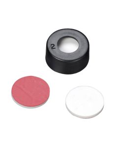 DWK WHEATON® µL MicroLiter® 11 mm Snap Cap With Septa, PTFE/Silicone, Black, Case of 100