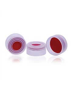 DWK WHEATON® µL MicroLiter® 11 mm Snap Cap With Septa, Red, Case of 2000, PTFE / Silicone / PTFE Septa