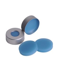 DWK WHEATON® µL MicroLiter® 20 mm Crimp Seal With Septa, Aluminum Crimp Seals, Natural PTFE / Blue Silicone