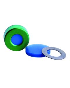 DWK WHEATON® µL MicroLiter® 20 mm Crimp Seal With Septa, AlumiTin™ Large Opening, Natural PTFE / Blue Silicone, 0.125”