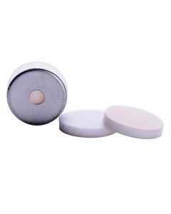 DWK WHEATON® µL MicroLiter® 20 mm Crimp Seal With Septa, Steel Crimp Seals, Tan PTFE / White Silicone, 0.130”
