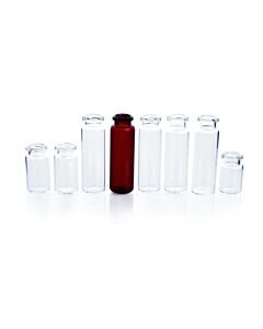 DWK WHEATON® µL MicroLiter® 20mm Headspace Vial, Crimp Seal, Headspace Vials, 20 mL, Beveled Crimp, Clear, Silanized, Recommended For LEAP/CTC, Tekmar