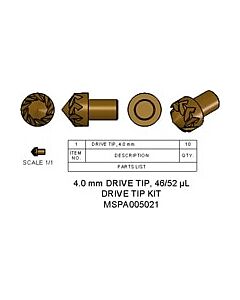 Agilent Drive Tip Kit, 4.0 mm; 46/52/83 uL; MSPA005021