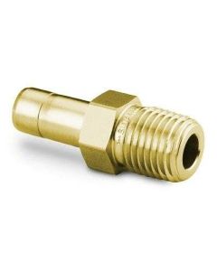 Perkin Elmer Brass Male Adapter Tube To Pipe, Size: 1/4in Tube To 1/8in Npt - PE (Additional S&H or Hazmat Fees May Apply)