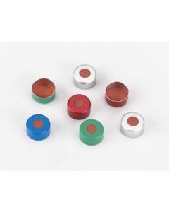 Perkin Elmer 11 Mm Crimp Top Aluminum Green Cap With Ptfe/Red Rubber Septa (100/Pack) - PE (Additional S&H or Hazmat Fees May Apply)