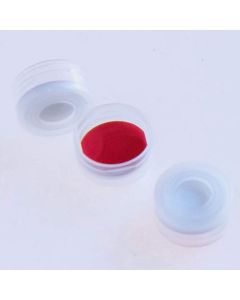 Perkin Elmer 11 Mm Snap Top Clear Plastic Cap With Ptfe/Silicone (White/Red) Septa (100/Pack) - PE (Additional S&H or Hazmat Fees May Apply)