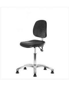 Neta ECOM Clean Room Polyurethane Desk Height Chair - Medium Back Chrome