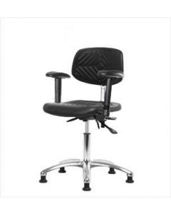 Neta ECOM Esd Polyurethane Desk Height Chair - Chrome Base Tilt Arms