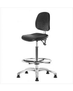 Neta ECOM Clean Room Polyurethane High Bench Height Chair - Medium Back