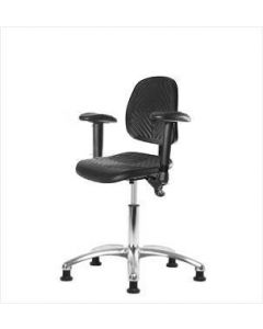 Neta ECOM Polyurethane Desk Height Chair - Medium Back Chrome Base Tilt