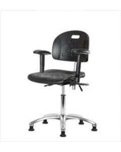 Neta ECOM Clean Room Handle Polyurethane Desk Height Chair - Chrome Base