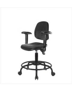 Neta ECOM Polyurethane Desk Height Chair - Medium Back Round Tube Base