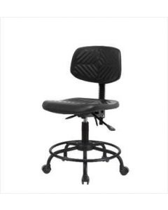 Neta ECOM Polyurethane Desk Height Chair - Round Tube Base Casters Rugged