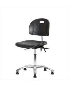 Neta ECOM Clean Room Handle Polyurethane Desk Height Chair - Chrome Base