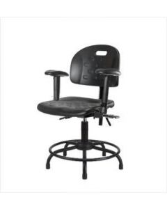 Neta ECOM Handle Polyurethane Desk Height Chair - Round Tube Base Arms