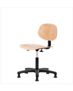 Neta ECOM Wood Desk Height Chair - Nylon Base, Glides Seven-Ply
