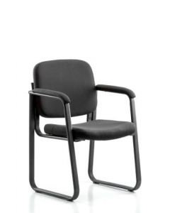 Neta ECOM Guest Fabric Desk Height Chair - Nylon Base. Black Fabric