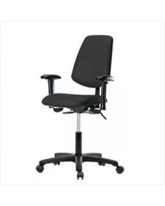 Neta ECOM Vinyl Desk Height Chair - Medium Back Nylon Base Arms