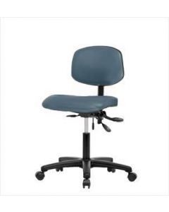 Neta ECOM Vinyl Desk Height Chair - Nylon Base, Casters Colonial Blue