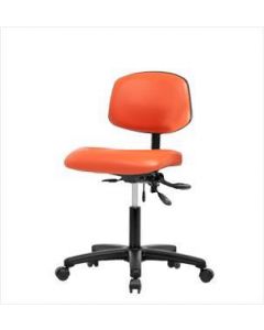 Neta ECOM Vinyl Desk Height Chair - Nylon Base, Casters Orange Kist